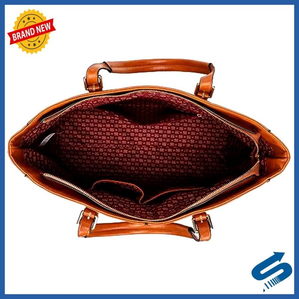 Vegan Leather Weekender Duffel Bag with Trolley Sleeve and Interior Pockets - Picture 3 of 7